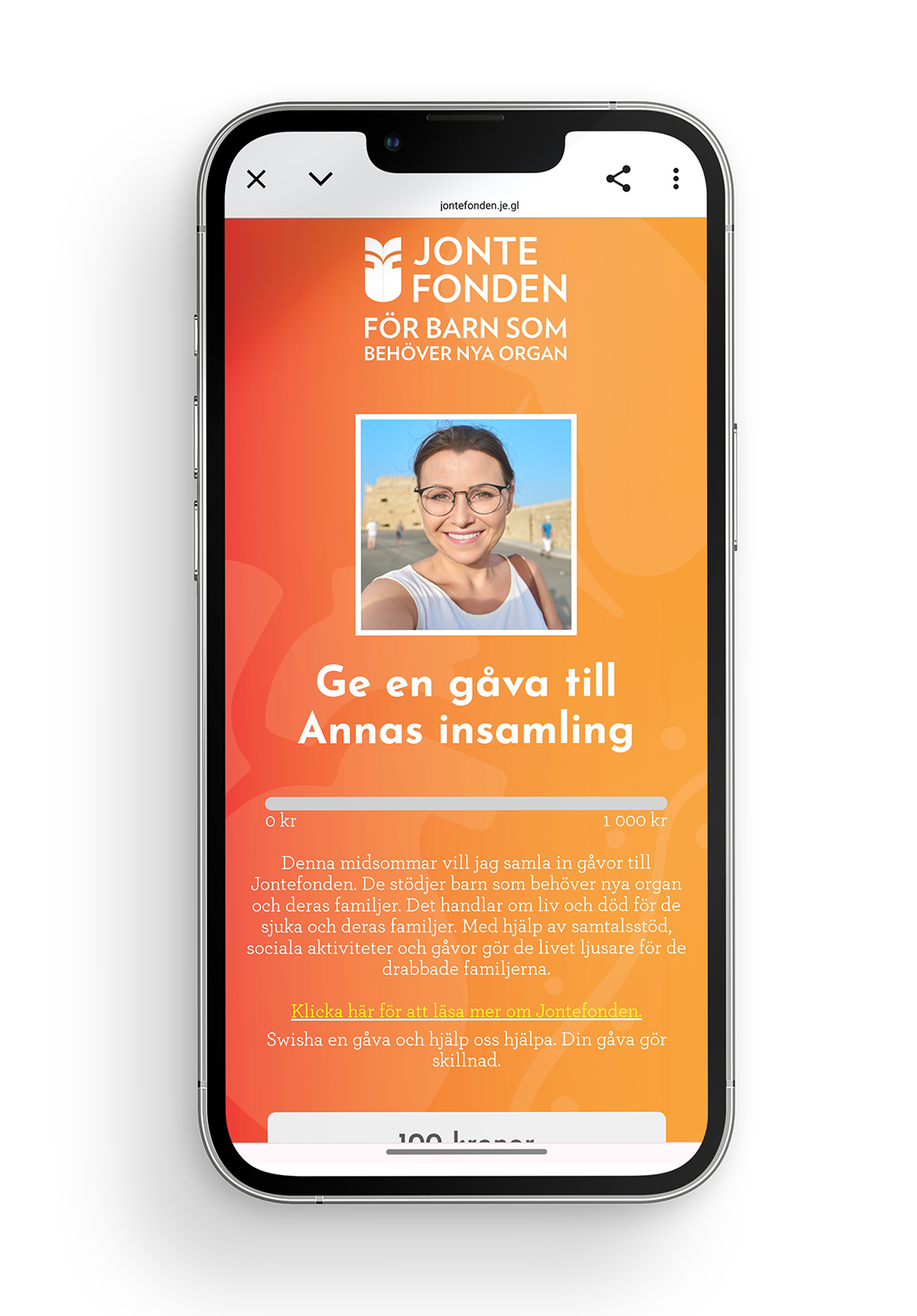 Egen insamling mockup mobil
